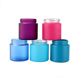 Flower Smell Proof Glass Jar 2oz 3oz 4 Oz Glass Cosmetic Jars With Lids