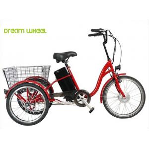 Big Storage Basket Pedal Assist Electric Tricycle 36V 350W Motor With Removable 36V Battery