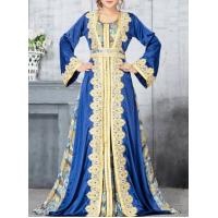 China Low Moq Clothing Manufacturer Lady Long Sleeve Maxi Dress Dubai Gown Print Dress Muslim Robe on sale