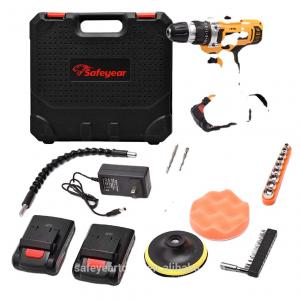 Red Black 43N.M Brushless Cordless Impact Drill 25+1 Gear Complete Cordless Tool Set