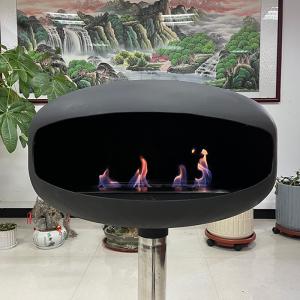 China Black With Silver Ethanol Alcohol Fireplace Manual Ignition Long Lasting supplier
