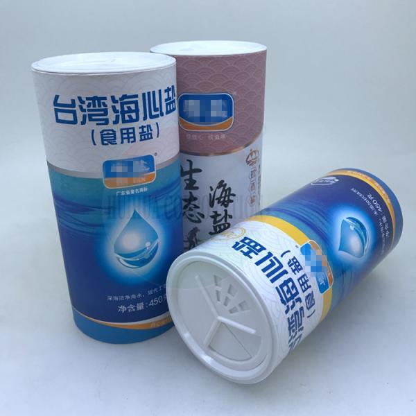 China OEM personnalisé cylindre ronde tube de papier pot d'emballage de papier avec commutateur rotatif couvercles ouverts secouer le dessus pour la puissance de sucre de sel wholesale