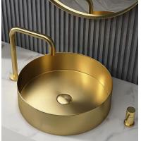 China Luxury Modern Stainless Steel Vessel Sink Bowl Brushed Gold Color For Hotel on sale