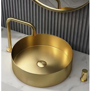 Luxury Modern Stainless Steel Vessel Sink Bowl Brushed Gold Color For Hotel