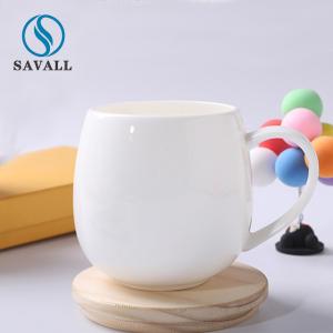 China Restaurants Round Solid CLASSIC White Porcelain Coffee Mugs FDA supplier