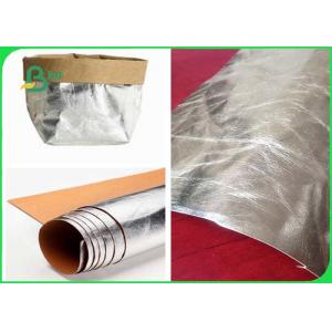 China Silver Kraft Paper Washable , Natural Fiber Pulp Brown Kraft Paper Eco Friendly supplier