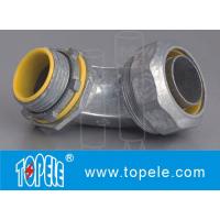 China Blue / Yellow Zinc Die Cast Flexible Liquid Tight Conduit Connector Fittings 90 Degree on sale