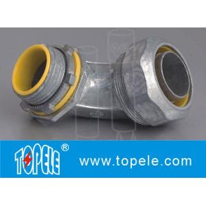 China Blue / Yellow Zinc Die Cast Flexible Liquid Tight Conduit Connector Fittings 90 Degree supplier