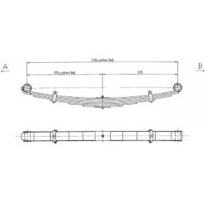 Semi Boat Trailer Springs 1120MM Rear Leaf Spring  86kg 90MM