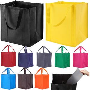 Reusable Grocery Bags，Large Washable Foldable Shopping Bags，Heavy Duty Tote Bags With Reinforced Handles