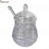 China Two Types Transparent Bee Honey Pot and Spoon With Stirring Rod Crystal Mini Honey Jar wholesale