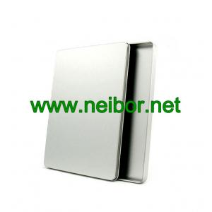 China rectangular shape empty plain silver postcards tin boxes supplier