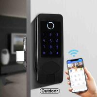 China Waterproof Lock IP65 Outside Smart Door Lock Fingerprint Unlocking on sale