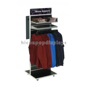 Retail Clothing Store Fixtures Rotating Floor Display Stand Double Sided