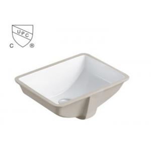 China Ceramic Undermount Sink With Drainer , Rectangle Bathroom Vessel Sink supplier