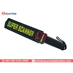 China Handheld Security Metal Detector Wand 9V Battery Power Supply With LED Alarming Light supplier