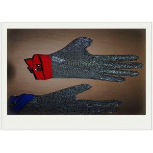 Xs Size Stainless Steel Safety Gloves Square Chain Armor Cut - Resistant