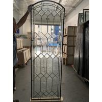 China Decorative Arched Leaded Glass Windows Triple Glazed Sliding Door exterior door leaded glass on sale