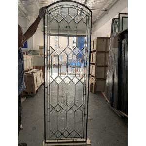 Decorative Arched Leaded Glass Windows Triple Glazed Sliding Door exterior door leaded glass
