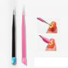 China 2 Heads Nail Care Tools Light Weight Tweezers With Silicone Pressing Head wholesale