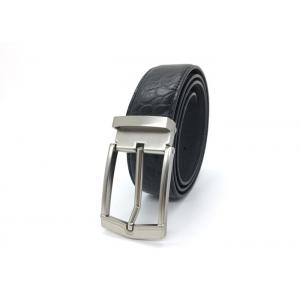 China Business And Casual Mens Leather Dress Belt Size Adjustable Black Color supplier