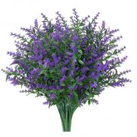China 34cm Length Artificial Lavender Flower 7 Forks With Iron Wire on sale