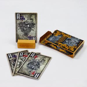 Factory Custom Printed High Quality Russian Intricate Style Playing Cards Print Gold Foil Smooth Dark Playing Card Poker