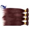 Red Straight Colored Human Hair Extensions Remy Brazilian Hair Weave