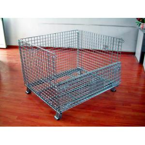 China Powder Coated Wire Mesh Pallet Cage For Logistics / Distribution Center supplier