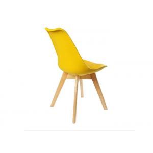 China Minimalist Home Furniture Plastic Top Dining Eiffel Chair With Solid Beech Wood Legs supplier