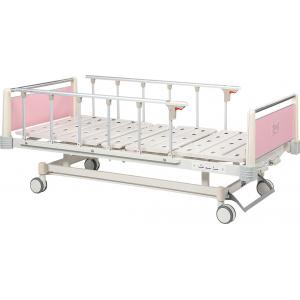 Two Function Pediatric Hospital Bed , Pink Movable Hospital Bed With Wheels