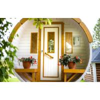 China Dry Outdoor Finnish Cedar Garden Wood Barrel Sauna Room Traditional on sale