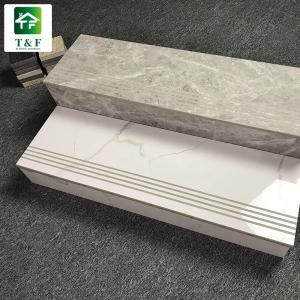 indoor Ceramic Stair Floor Tiles Natural Marble Design 12mm Thickness
