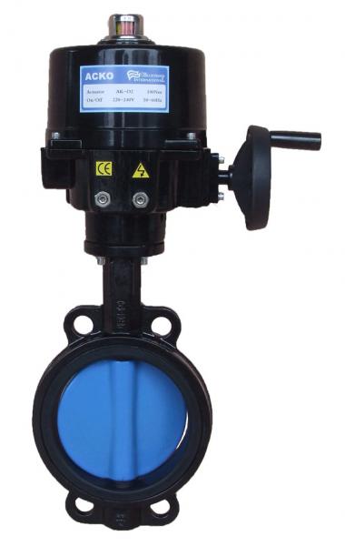 Electric Wafer Type Butterfly Valve Modulatig Torque 100Nm 120Vac 50/60 Hz