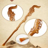 China T Handle Rubber Foot Wood Walking Cane , Peach Wooden Walking Stick For Elders on sale