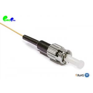 China 9 / 125μm 0.9mm ST UPC Simplex Optical Fiber Pigtail With OS2 G652D LSZH Yellow Tight Buffer Low Reflection Loss supplier