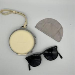Portable Removable Strap Fashionable Sport Skin-Friendly Synthetic Leather Circle Folding  Sunglasses Case