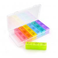 China 14 Day 2 Week Plastic Pill Dispenser Case For Seniors Colorful 21 Compartments on sale