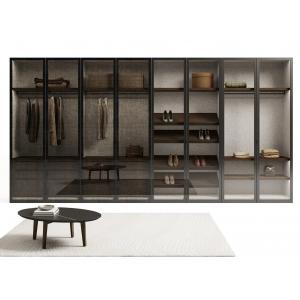 Fitted Modern Glass Wardrobe with Display Shelf Industrial Style Closet
