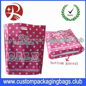 China Colorful Printed Die Cut Handle Plastic Bags Recycle Merchandise HDPE / LDPE For Shopping supplier