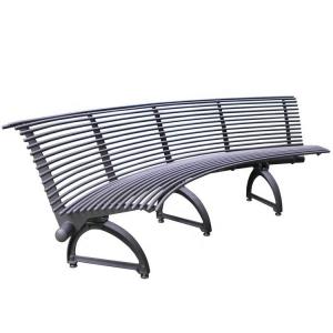 OEM ODM Outdoor Metal Benches With Cast Iron Legs Round Steel Pipe Seat Pan