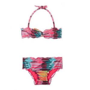 China Colourful And Striped Childrens Bandeau Swimsuit - Pipoca Doce supplier