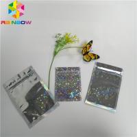 China Glitter Flash Star Hologram Mylar k Bags Glossy Three Side Seal Facial Mask Packing on sale