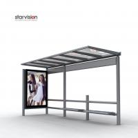 China L4200mm W2500mm Stainless Steel Bus Stop Shelter With 6 Sheet Advertising Light Box on sale