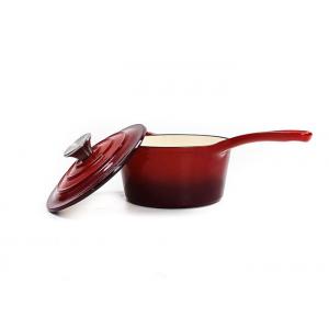 Eco Friendly 19cm Cast Iron Saucepan Enamel Coated With Lid