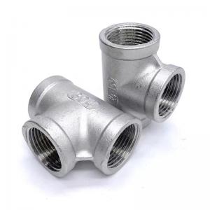 China Casting WZ 304T type Stainless Steel Inner Wire Tee Joint Screw Thread Water Pipe Joint Plumbing Accessories NPT BSP BSPT supplier