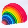 China Brown 18cm Rainbow Wooden Building Blocks Toy Creative Educational wholesale
