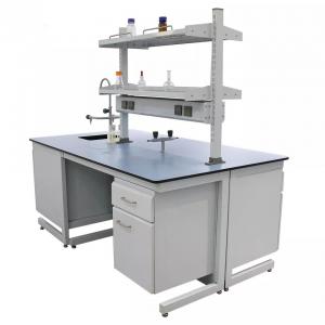 Fireproof Laboratory Wall Bench Physiological Board Island Lab Bench With Shelves