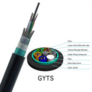 Black MDPE Jacket GYTS 96 Core Fiber Optic Cable Outdoor Duct Optical Fiber Cable