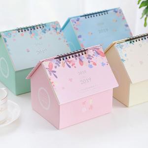 China House Shape Creative Table Calendar , Yearly Desk Calendar Various Color Available supplier